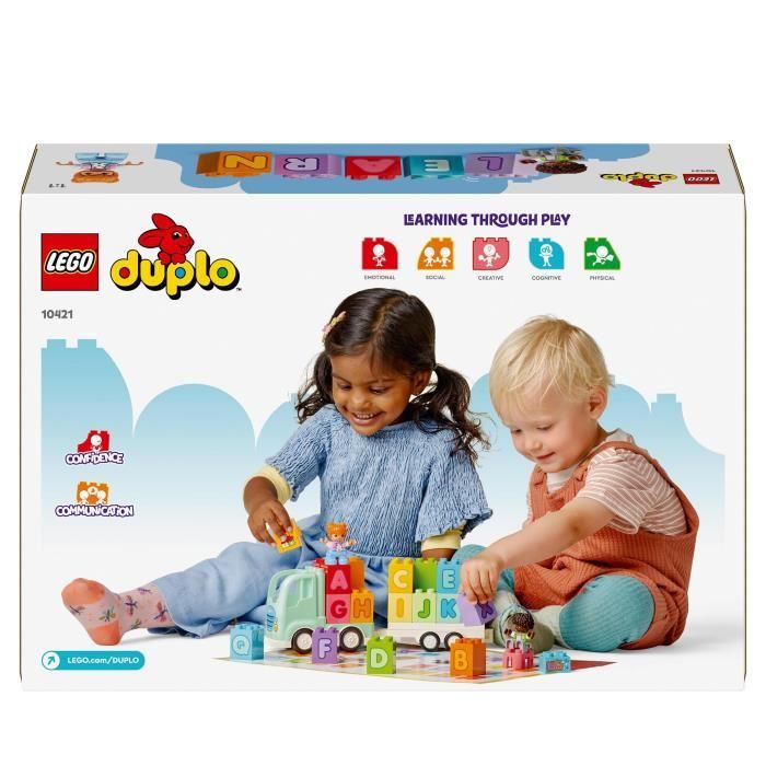 LEGO 10421 DUPLO Ma Ville Le Camion de l'Alphabet, Jouet d'Apprentissage de l'Alphabet pour Enfants Des 2 Ans