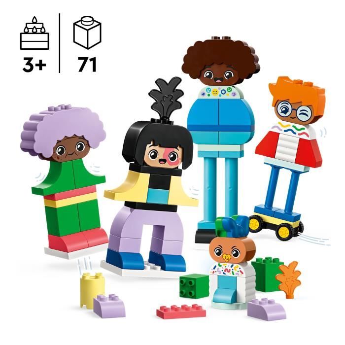 LEGO 10423 DUPLO Ma Ville Personnages a Construire aux DiffÈrentes …motions, Jouet avec 71 Briques avec 5 Personnages