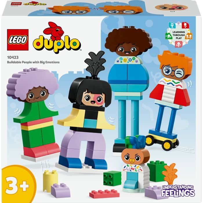 LEGO 10423 DUPLO Ma Ville Personnages a Construire aux DiffÈrentes …motions, Jouet avec 71 Briques avec 5 Personnages