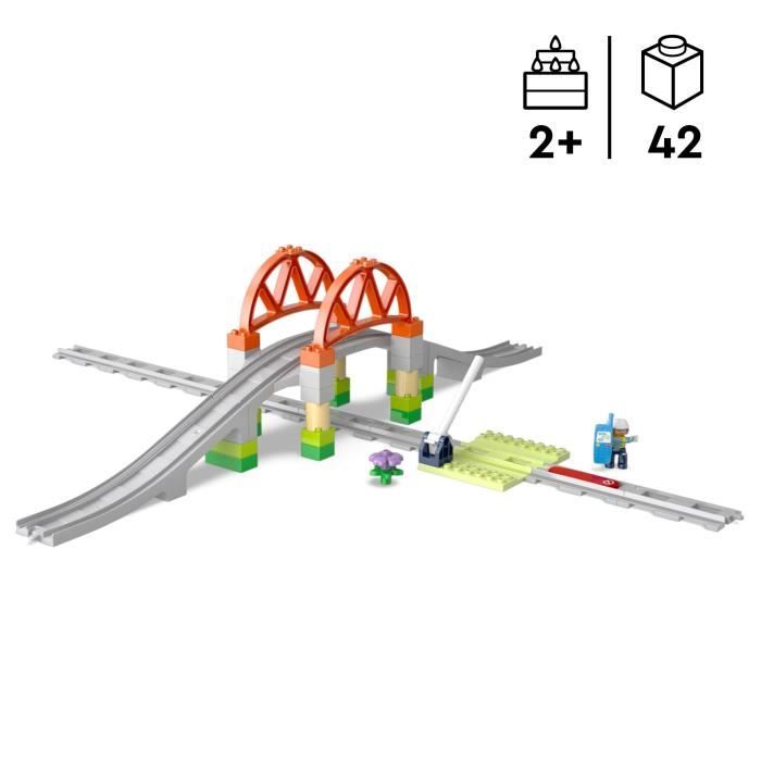 LEGO DUPLO Ma ville 10426 Set d'extension : Les rails et le pont du train - Jouets d'Èveil