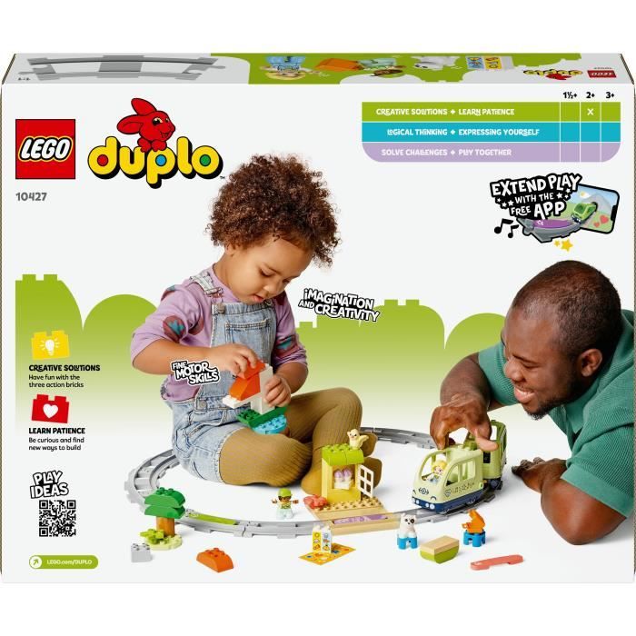 LEGO DUPLO Ma ville 10427 Le train d'aventures interactif - Jouets d'éveil des 2 ans