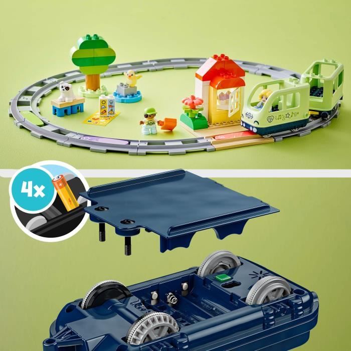 LEGO DUPLO Ma ville 10427 Le train d'aventures interactif - Jouets d'éveil des 2 ans