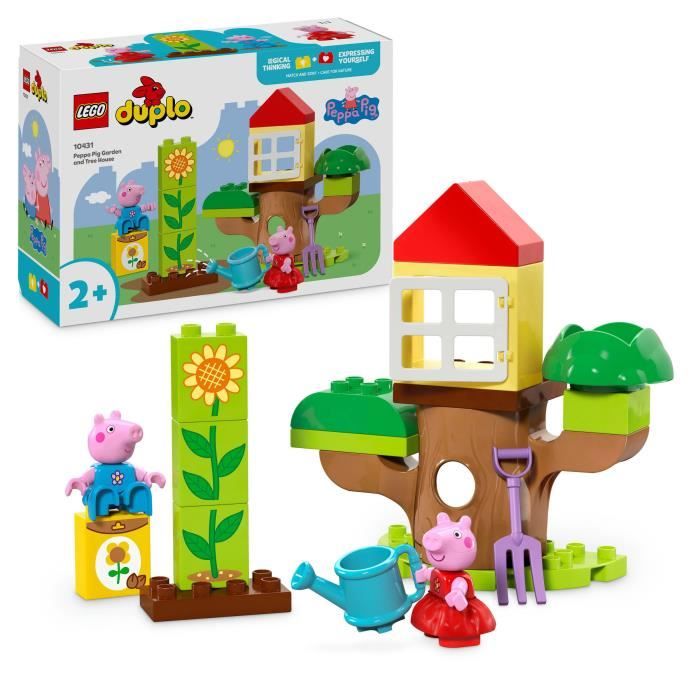 LEGO DUPLO 10431 Le Jardin et la Cabane dans l'Arbre de Peppa Pig - Jouet CrÈatif