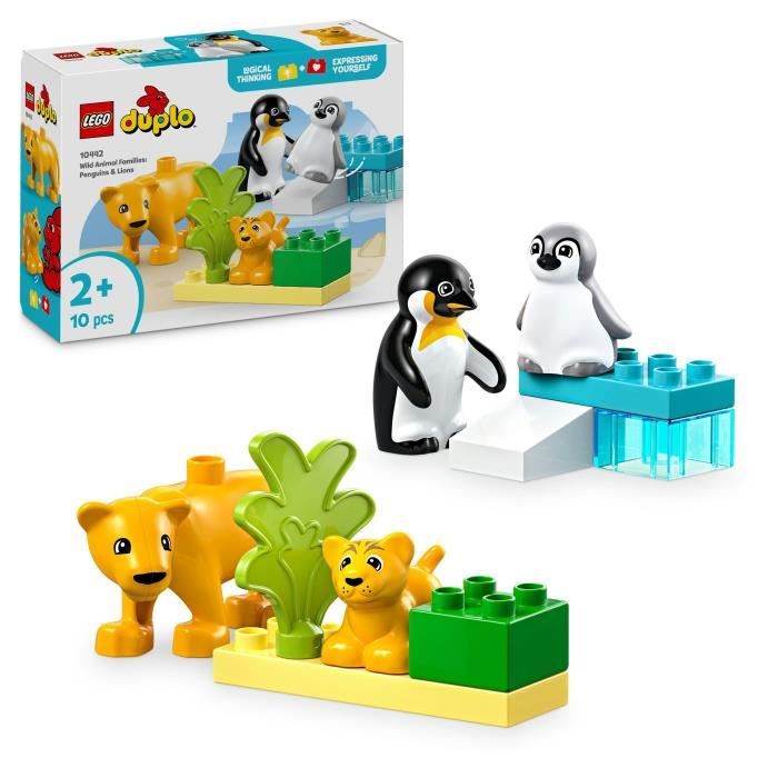 LEGO DUPLO Ma ville 10442 Familles d'animaux sauvages : pingouins et lions - Jeux d'Èveil