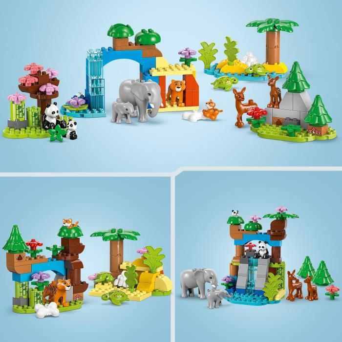 LEGO DUPLO Ma ville 10446 Familles d'animaux sauvages 3-en-1 - Jeux d'éveil avec animaux