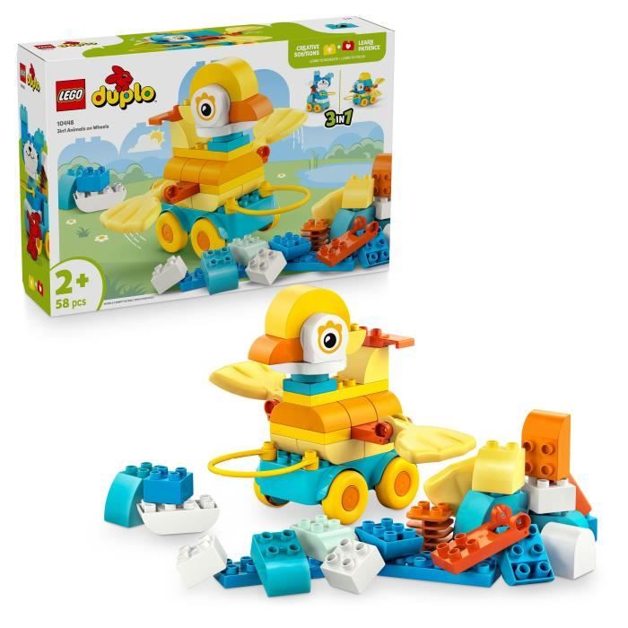 LEGO DUPLO Ma Ville 10448 Animaux Sur Roues 3-En-1 - Jeu De Construction Des 2 Ans Chien