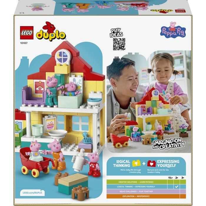 LEGO DUPLO Peppa Pig 10467 La Maison Familiale - Jeu Éducatif pour Bébé des 2 ans - Cadeau