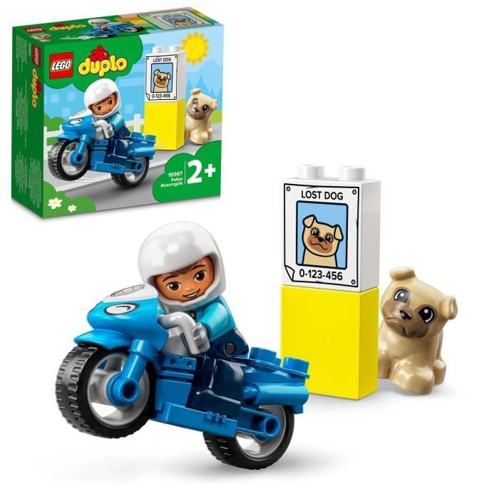 LEGO 10967 DUPLO La Moto De Police, Jouet Pour les Enfants de 2 Ans et Plus, DÈveloppement De La MotricitÈ Fine