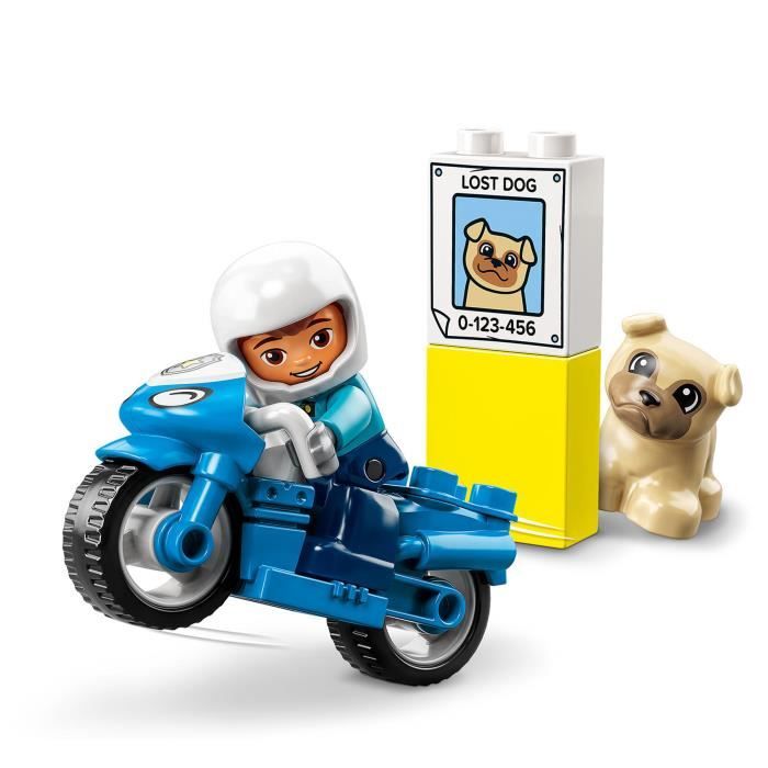 LEGO 10967 DUPLO La Moto De Police, Jouet Pour les Enfants de 2 Ans et Plus, DÈveloppement De La MotricitÈ Fine