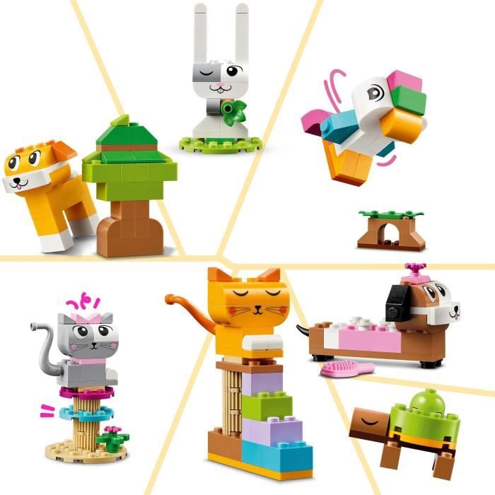 LEGO 11034 Classic Les Animaux de Compagnie CrÈatifs, Jouet avec Animaux, Modele Chien, Chat, Lapin, Hamster et Oiseau
