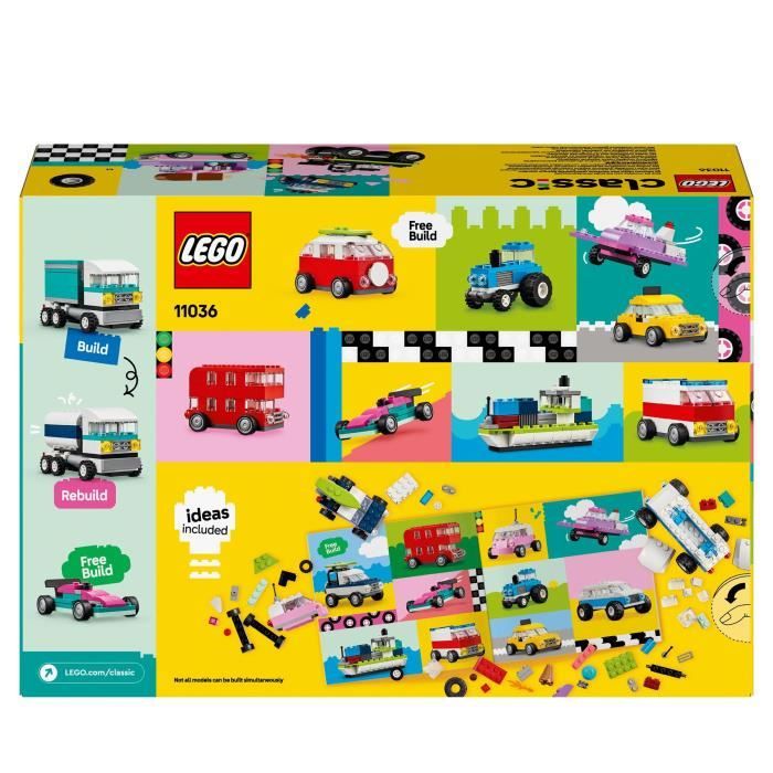 LEGO 11036 Classic Les Véhicules Créatifs, Maquette de Voiture, Véhicule de Police, Camion et Autres