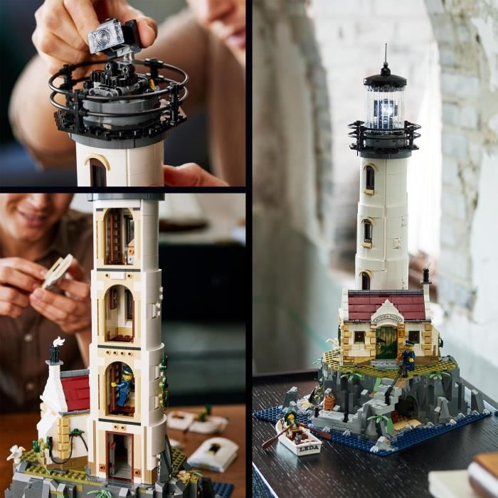LEGO 21335 Ideas Le Phare Motorisé, Exclu Cdiscount, Idée Cadeau, Décoration Maison, avec Minifigurines Marin, Activité