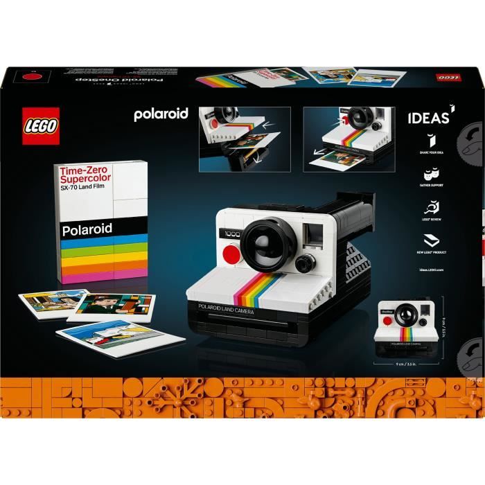 LEGO 21345 Ideas Appareil Photo Polaroid OneStep SX-70, Maquette a Construire pour Adultes avec Autocollants
