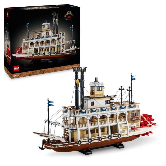 LEGO Ideas 21356 Exclu Cdiscount Le Bateau a Vapeur du Mississippi - Set de Construction pour Adulte