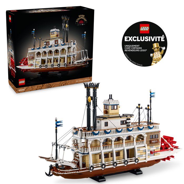 LEGO Ideas 21356 Exclu Cdiscount Le Bateau a Vapeur du Mississippi - Set de Construction pour Adulte