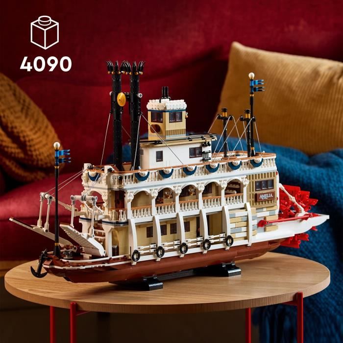 LEGO Ideas 21356 Exclu Cdiscount Le Bateau a Vapeur du Mississippi - Set de Construction pour Adulte