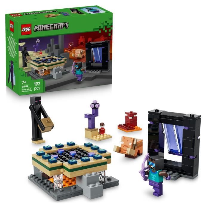 LEGO Minecraft 21584 Voyage a Travers les Portails du Nether et de l'Ender - Jeu des 7 ans