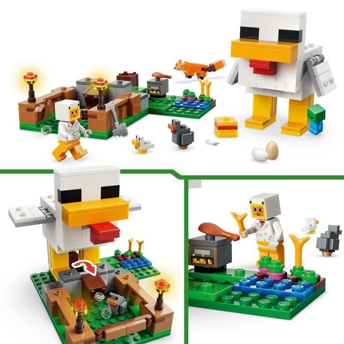 LEGO Minecraft 21585 La Ferme a Poulet - Jouet de Construction Fille ou Garçon des 7 ans