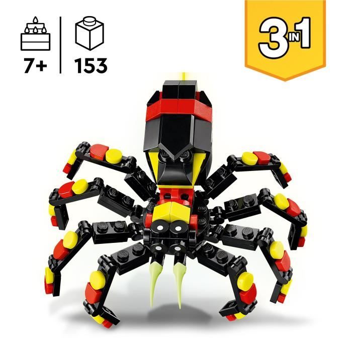 LEGO Creator 31159 3-en-1 Animaux sauvages : l'araignée surprenante - Jouet des 7 ans
