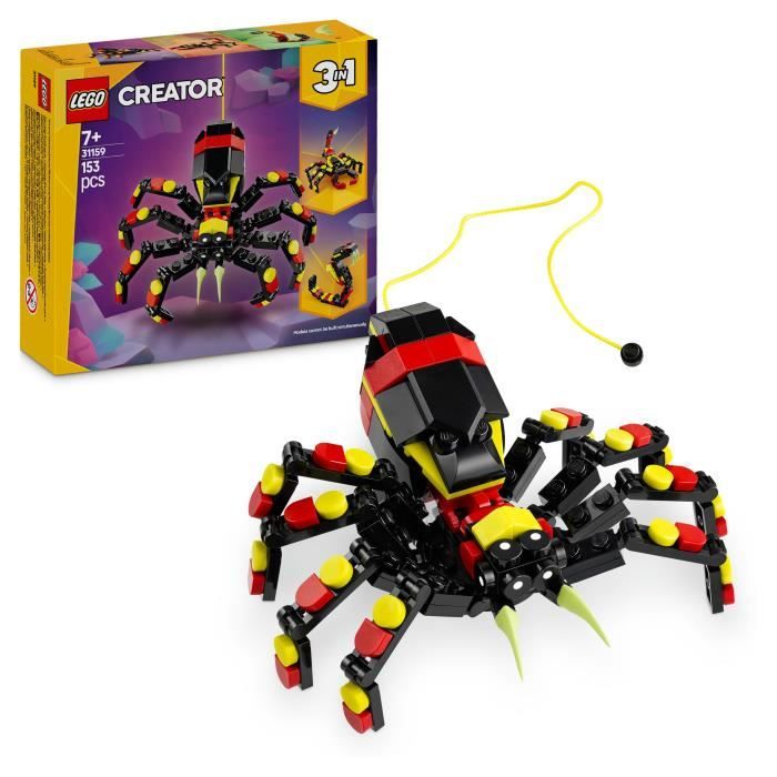 LEGO Creator 31159 3-en-1 Animaux sauvages : l'araignée surprenante - Jouet des 7 ans