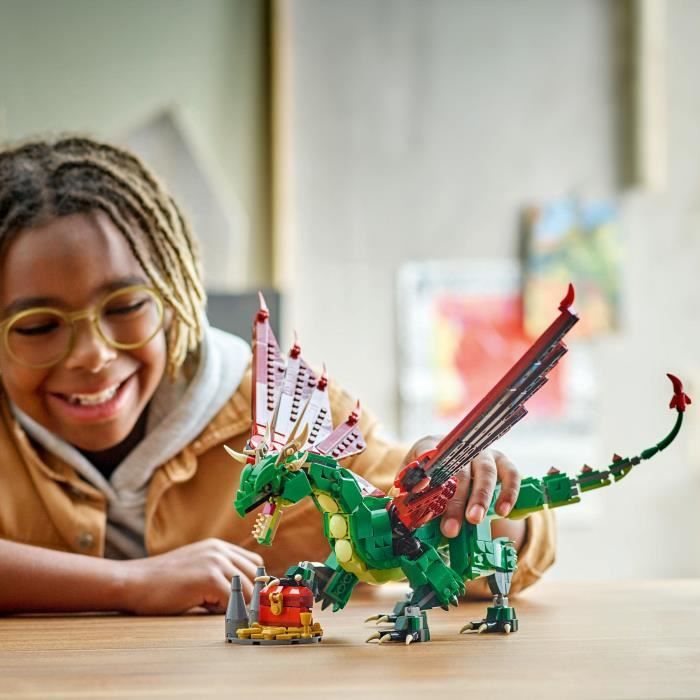 LEGO Creator 31161 3-en-1 Le dragon médiéval - Jeu de construction pour garçon des 9 ans