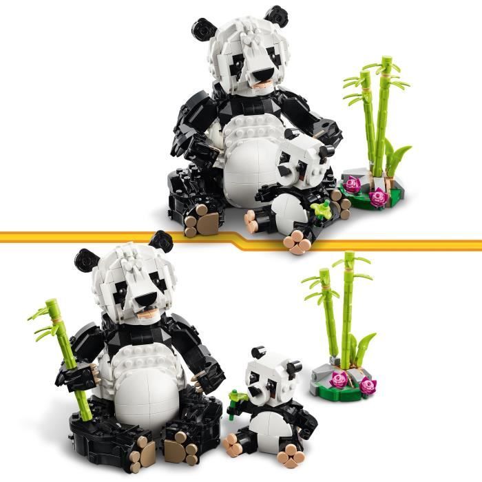 LEGO Creator 31165 3-en-1 Animaux sauvages : la famille de pandas Jeu pour fille des 8 ans
