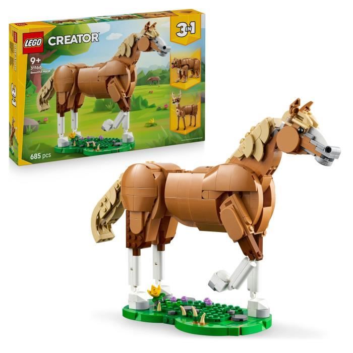 LEGO Creator 3-en-1 31166 Le Beau Cheval - Jeu de Construction des 9 ans