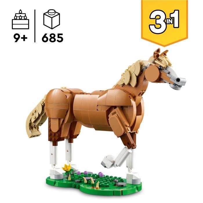 LEGO Creator 3-en-1 31166 Le Beau Cheval - Jeu de Construction des 9 ans
