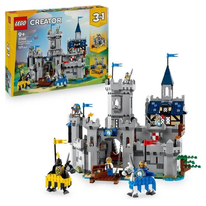 LEGO Creator 3-en-1 31168 Le Château Médiéval des Chevaliers - Jeu de Construction 9 ans