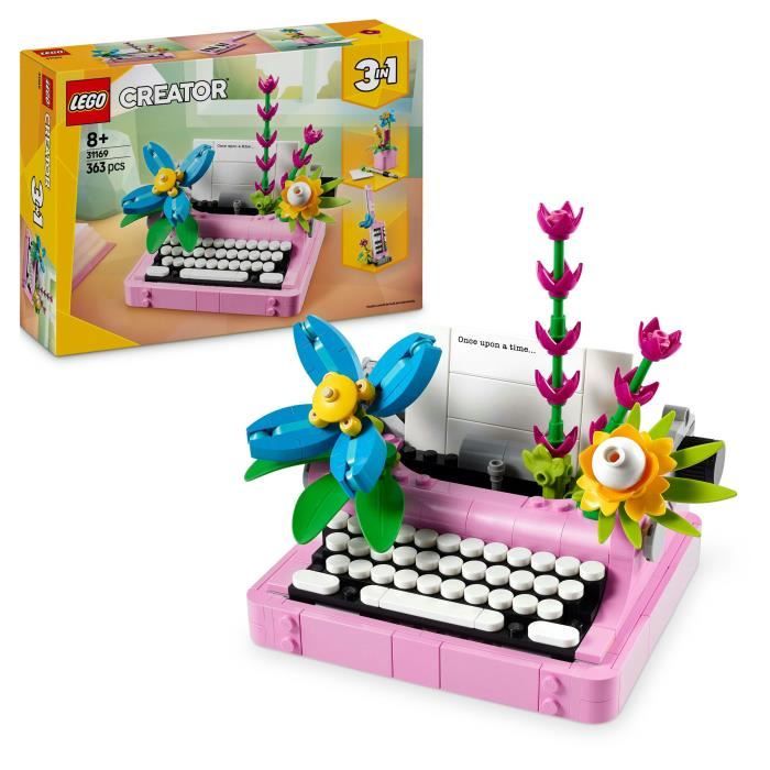 LEGO Creator 31169 3-en-1 La machine a écrire avec des fleurs - Jeu pour enfant des 8 ans