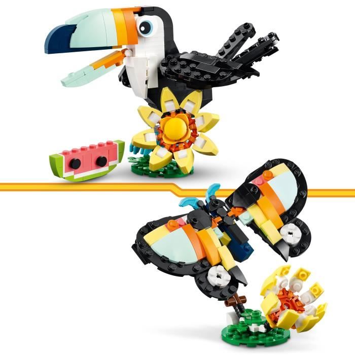 LEGO Creator 3-en-1 31173 Animaux Sauvages : le Toucan Tropical - Jeu des 7 ans