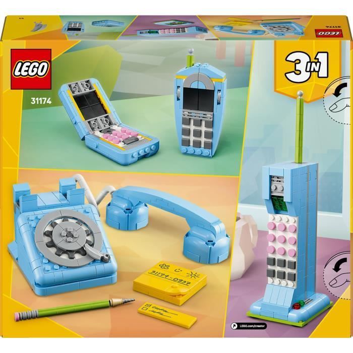 LEGO Creator 3-en-1 31174 Le Téléphone Rétro - Jeu de Construction des 8 ans