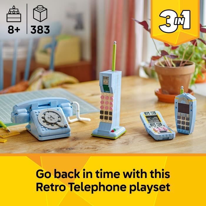 LEGO Creator 3-en-1 31174 Le Téléphone Rétro - Jeu de Construction des 8 ans