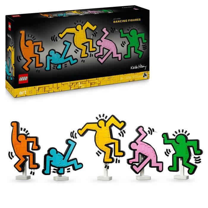 LEGO 31216 Art Keith Haring, Les Figures Dansantes, Décoration d'Intérieur et Set de Construction pour Adultes