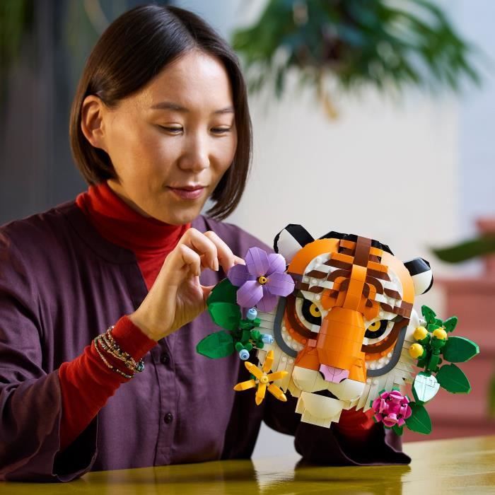 LEGO Art 31217 La Collection Faune Le Tigre - Set Adulte - Décoration Murale Avec Fleurs