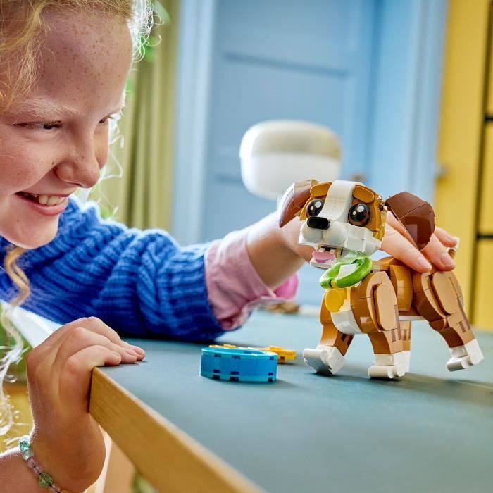 LEGO Creator 3-en-1 31382 Les Adorables Animaux : le Chiot Joueur - Jeu des 8 ans - Cadeau