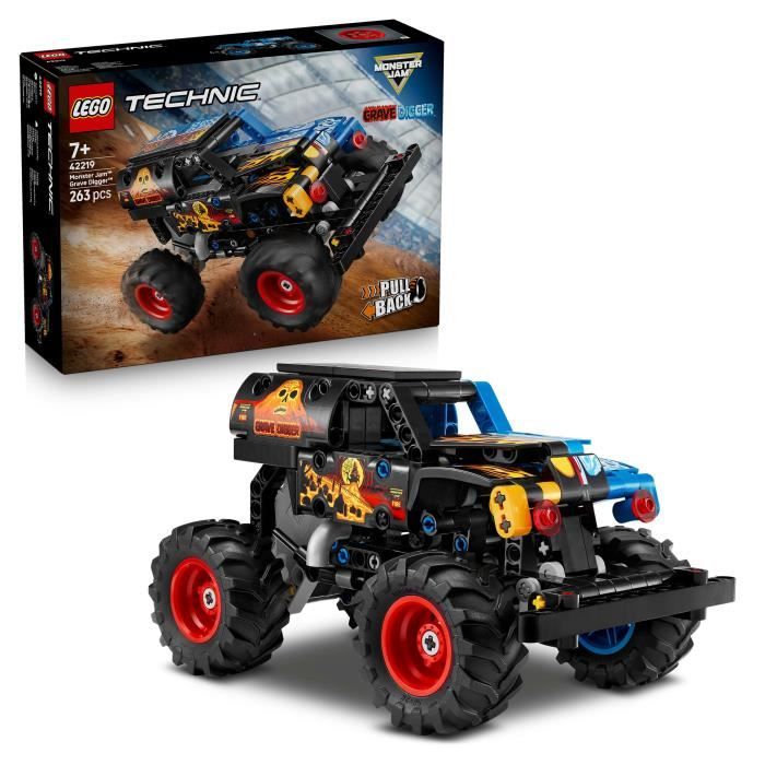 LEGO Technic 42219 Monster Jam Grave Digger - Feu et Glace - Jeu de Construction des 7 ans