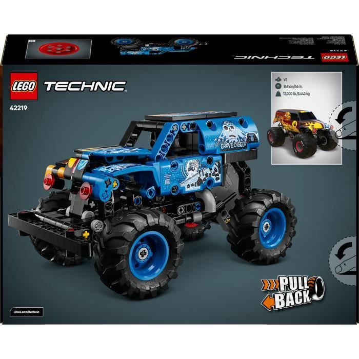 LEGO Technic 42219 Monster Jam Grave Digger - Feu et Glace - Jeu de Construction des 7 ans