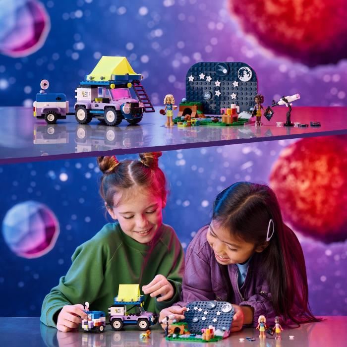 LEGO 42603 Friends Le Camping-Car d'Observation des Étoiles, Jouet pour Enfants, avec Figurines Animales, plus Mini-Poupées
