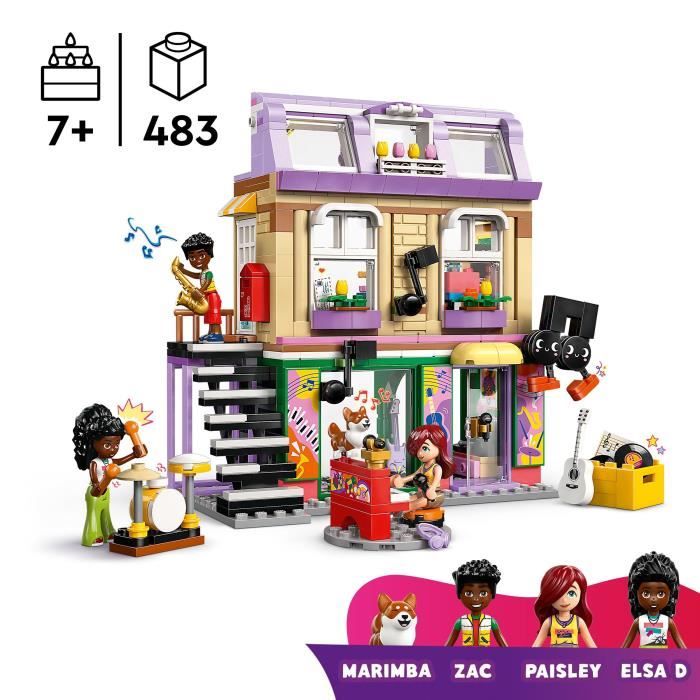 LEGO Friends 42653 Le Magasin de Musique et l'Appartement -des 7 Ans