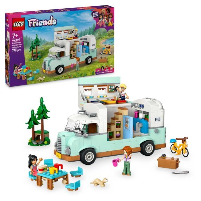 LEGO Friends 42663 Camping-car de l'amitié - Jouet de construction pour enfants des 7 ans