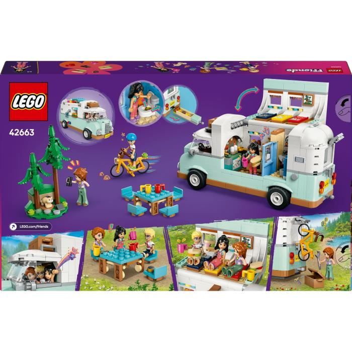 LEGO Friends 42663 Camping-car de l'amitié - Jouet de construction pour enfants des 7 ans