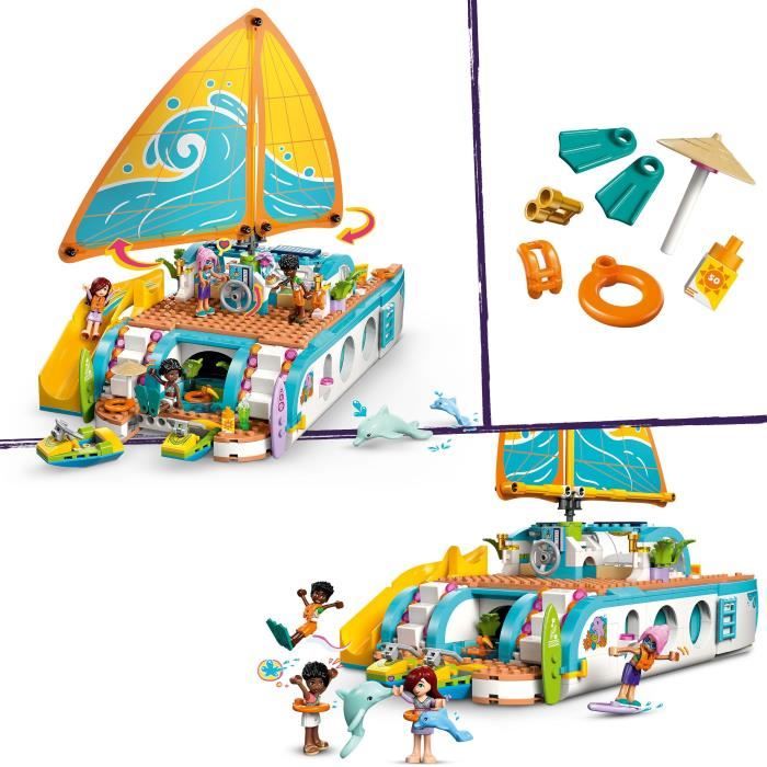 LEGO Friends 42664 L'Aventure en Bateau - Jeu Créatif des 8 ans avec Dauphins