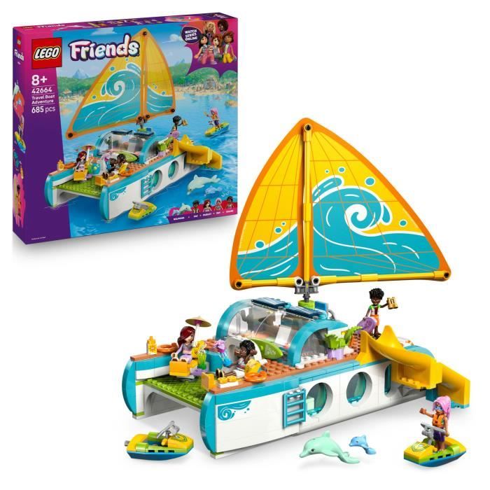 LEGO Friends 42664 L'Aventure en Bateau - Jeu Créatif des 8 ans avec Dauphins