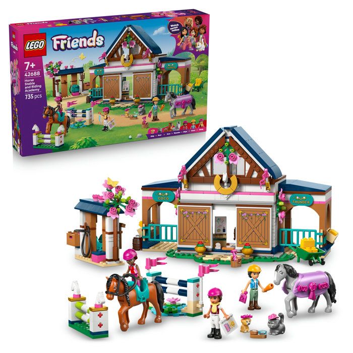 LEGO Friends 42688 L'Écurie et l'École d'Équitation - Jouet de Construction des 7 ans