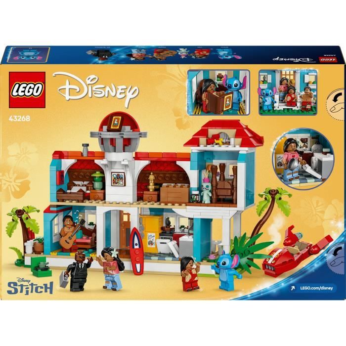 LEGO | Disney La Maison sur la Plage de Lilo et Stitch, Jeu de Construction pour les Enfants et les Fans 43268