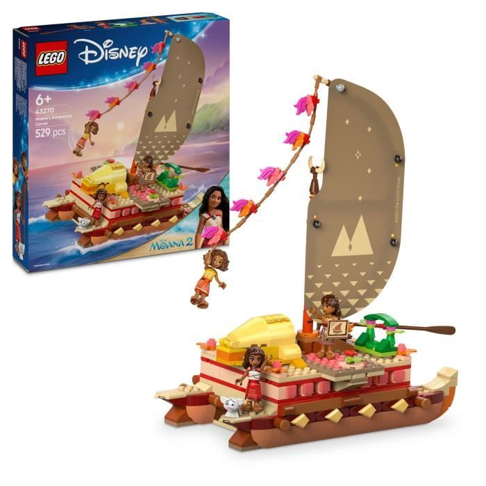 LEGO | Disney 43270 Le Bateau d'Aventure de Vaiana - Jeu de Construction pour enfant 6 ans