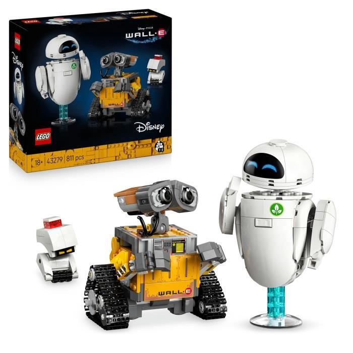 LEGO | Disney et Pixar 43279 WALL-E et EVE - Set de Construction DIY pour Adulte - Cadeau