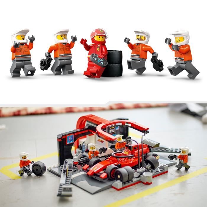 LEGO City 60443 Arret au stand de F1 avec voiture Ferrari - Jouet pour garçon des 6 ans