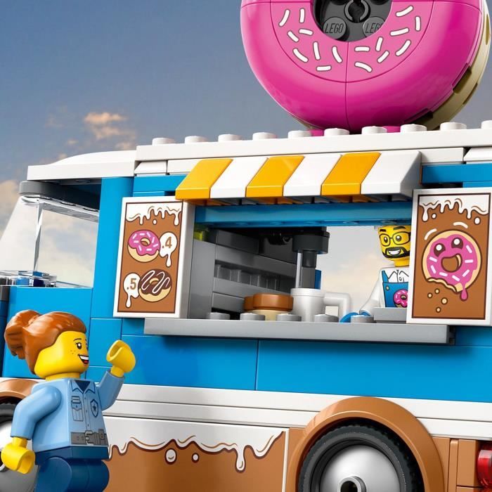 LEGO City 60452 Le food-truck de donuts - Jouet de construction pour garçon des 5 ans